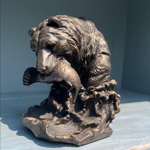 Liberty bronze hunting bear bookend